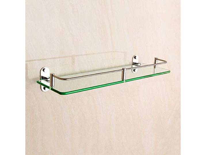Yldessm&EU Badezimmer-Glasregal, Einzelboden-Duschständer, wandmontierter Spiegel-Frontrahmen, Küchen-Aufbewahrungsregal, Badezimmer-Regal(50cm)