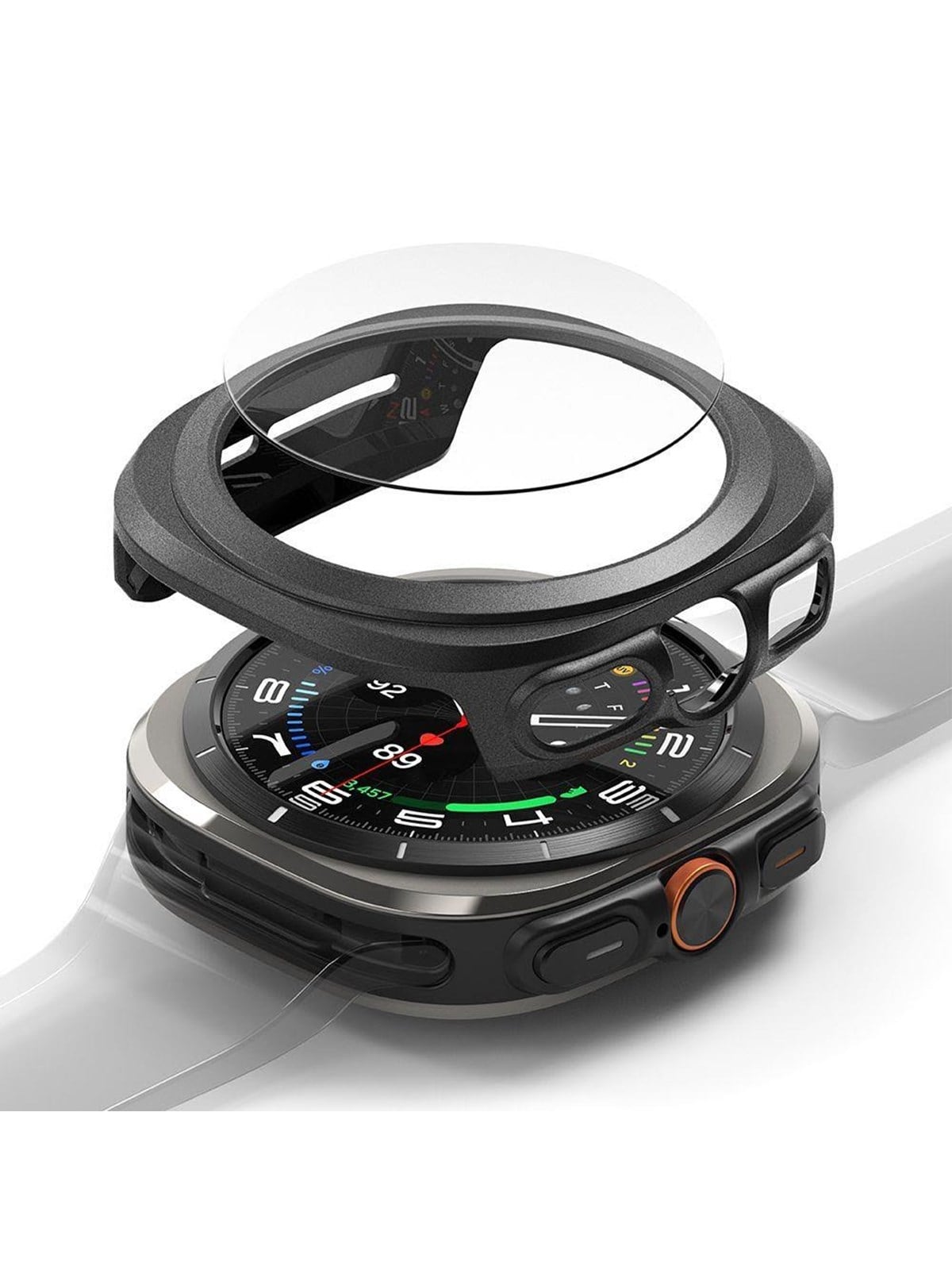 Ringke Slim & Tempered Glass Case+Glass Set for Samsung Galaxy Watch Ultra 47mm - Black
