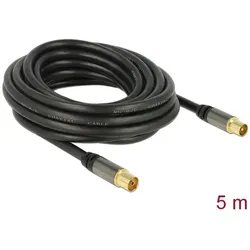 DELOCK Antennenkabel IEC Stecker > IEC Bu RG-6/U 5m schwarz