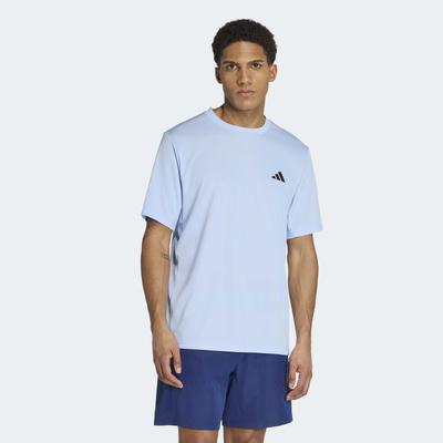 T-Shirt ADIDAS PERFORMANCE "WORKOUT ESSENTIALS BASE", Herren, Gr. 3XL, blau (glow blau), Obermaterial: 100% Polyester, Rundhals, Shirts T-Shirt, reguläre Passform, mit Climacool Technologie