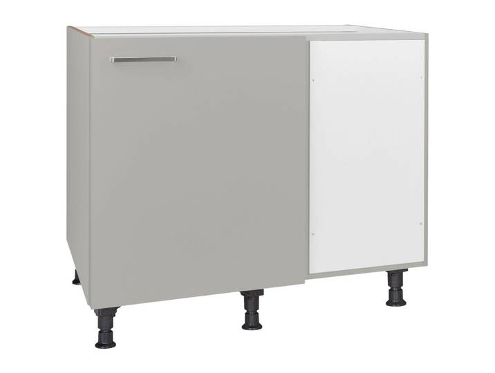 Nobilia Eckunterschrank Touch, Grau, 1 Fächer, nicht einzeln stellbar, Eckteil, 125x87x65 cm, individuell planbar, Küchen, Küchenmöbel, Küchenschränke, Eckschränke Küche
