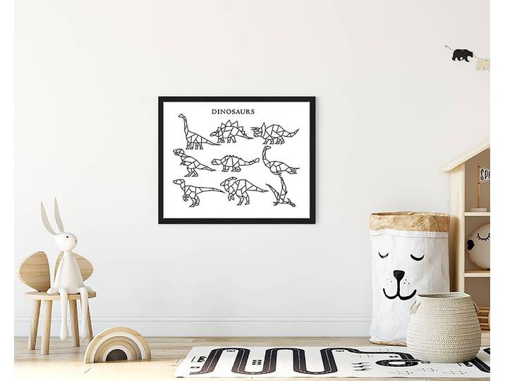 Tableau déco Dinos 43 x 53cm Multicolore