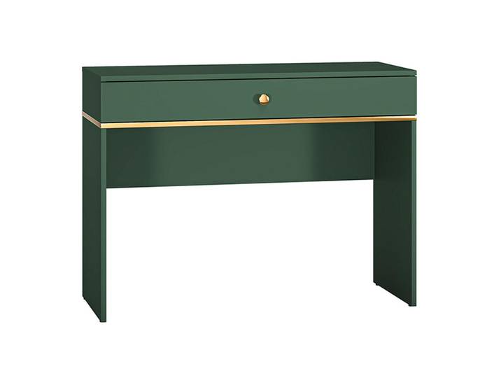 Feldmann-Wohnen Schminktisch Forest dunkelgrün / gold 100 / 40 / 79cm, Grün, Holz, Rechteckig,Rechteckig, 100x79x40 cm, Wohnzimmer, Wohnzimmertische, Konsolentische