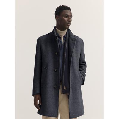 Kurzmantel BUGATTI "Modern Fit", Herren, Gr. 48, grau (280, dunkelgrau), 55% Polyester, 40% Wolle, 5% sonstige Faser, unifarben, normal, Mäntel Kurzmantel, Modern Fit Wollmix Stehkragen Dynamic Series