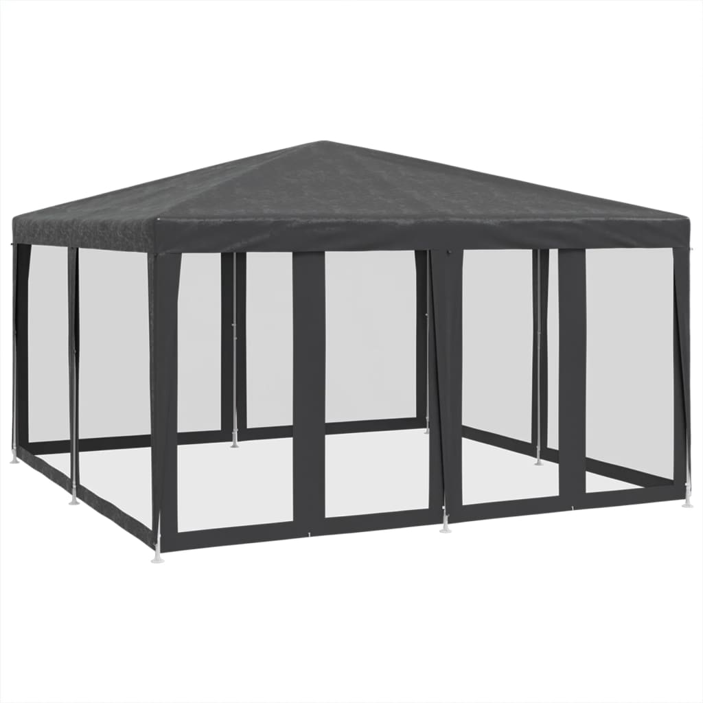 vidaXL Tente de fête avec 8 parois latérales en maille anthracite 4x4m