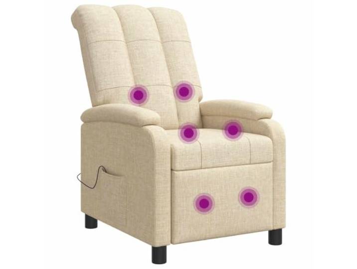 Relaxsessel mit verstellbarer Neigung 115-160 Grad, Polsterstoff Creme Verstellbar 115-160 Grad, Polyesterstoff, Schaumstoff-Faser-Füllung, Metall-Holzrahmen, modernes Design