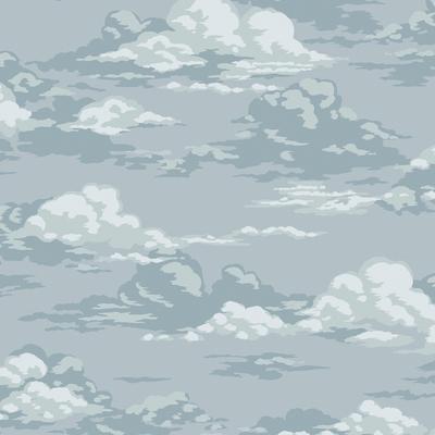 Fine Decor Cumulus Blue Vintage Clouds Wallpaper - 396 x 20.5