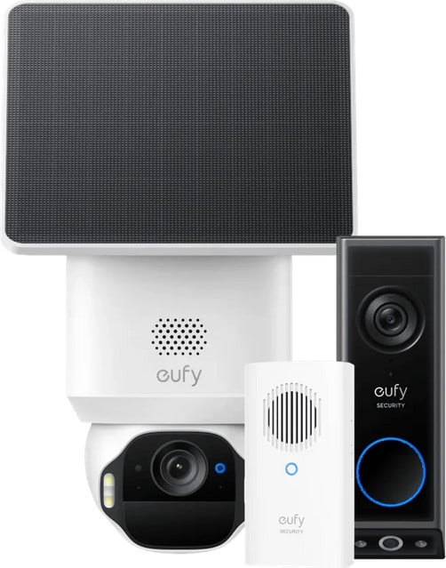 Anker eufy SoloCam E42 + Video Doorbell E340 + Chime beveiligingsset