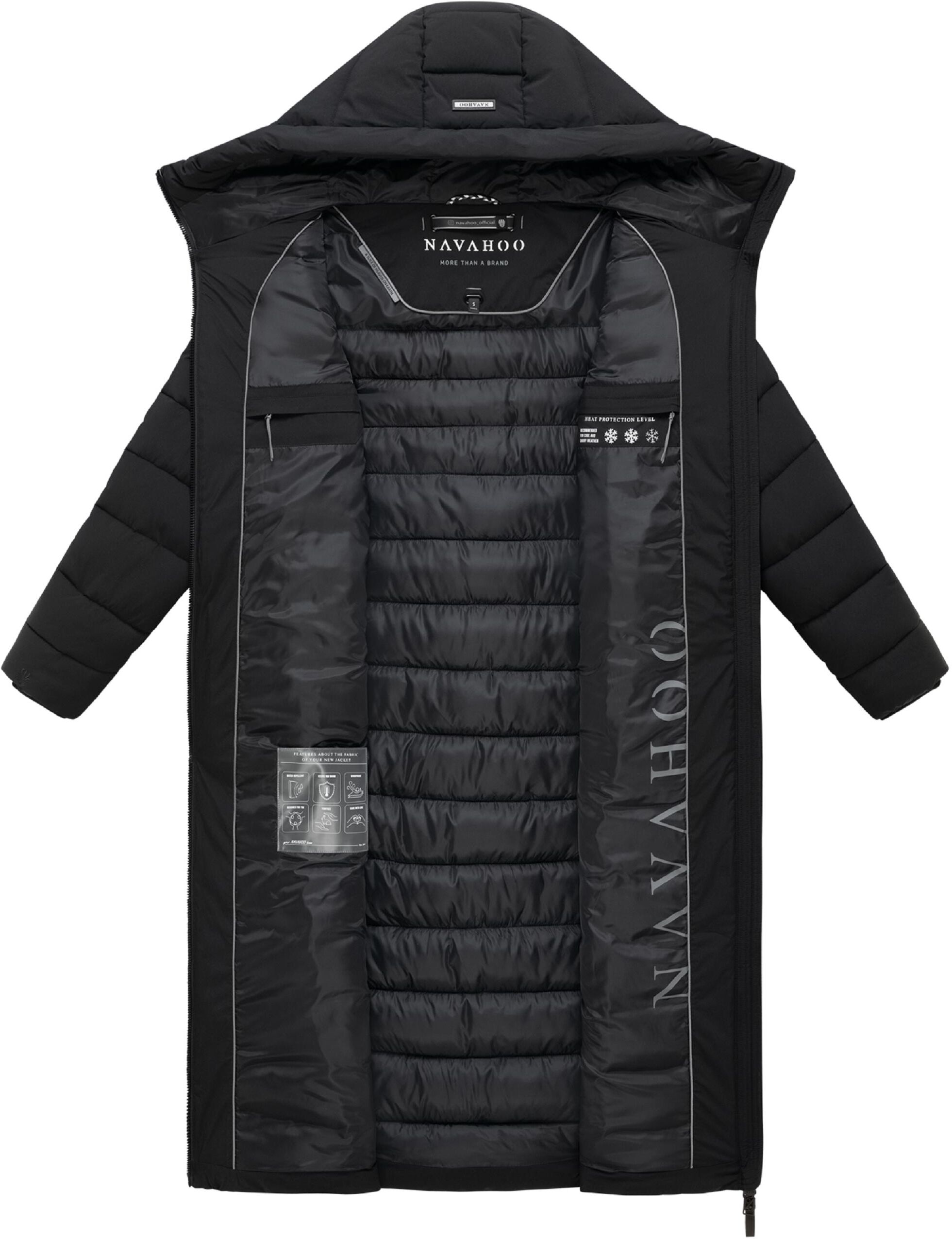 Wintermantel NAVAHOO "Wintermantel Vanillawolke 14", Damen, Gr. XXL, schwarz, Mäntel Wintermantel