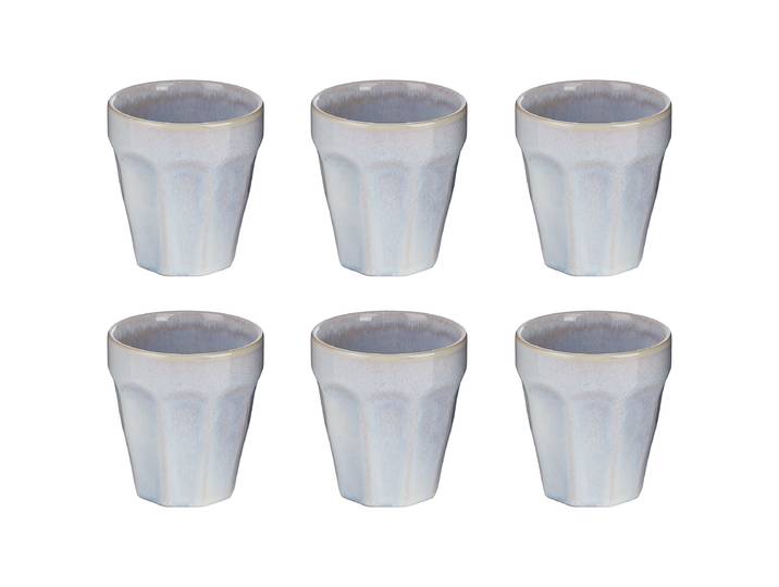 Tasses à café BERGAMO -lot de 6 Ø 9cm Bleu/Bleu clair