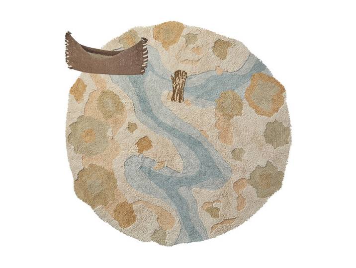 Lifetime rond vloerkleed canoe adventure / 3d tufted