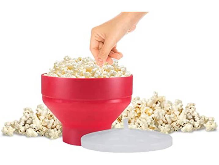 BEPER C106CAS002 Popcorn Popper Magnetron-Silicone Popcorn Maker Rood