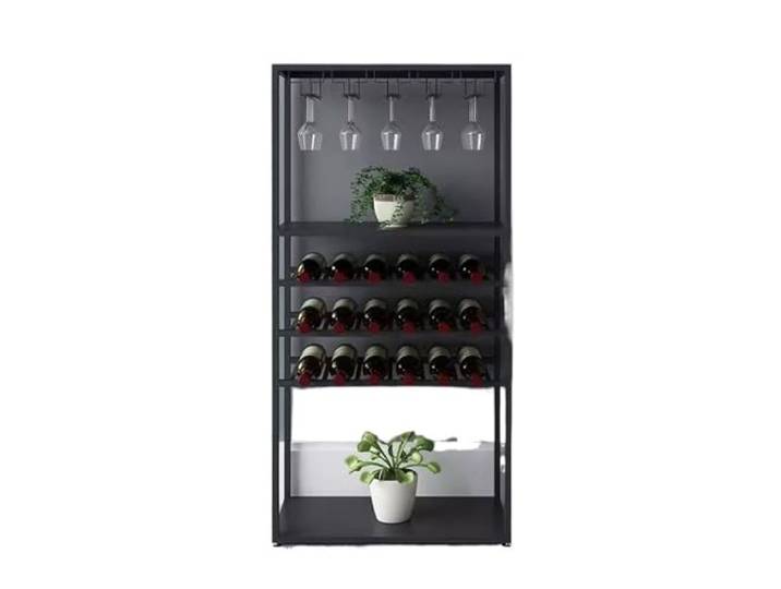 Xumh2024-3 Lagerregal Weinkühler Wein Rotwein Eisen Haushalt(Schwarz)