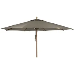 Sonnenschirm Parma aus Buchenholz und Polyester, modern skandinavisch, Taupe, Ø 350 cm