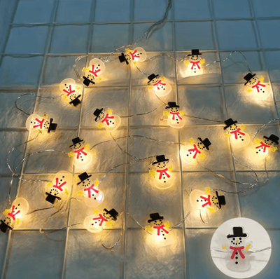 Inspire Picks Santa & Snowman Christmas LED Light String Festive Holiday Decoration 2 2m 20led