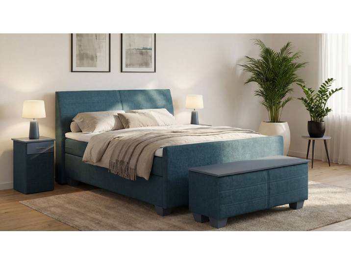 Meisterbetten Boxspringbett Syma (mit Bettkasten, Fußteil, 7-Zonen Taschenfederkernmatratzen, Ergoflex), Inklusive kostenloser Lieferung und Aufbau