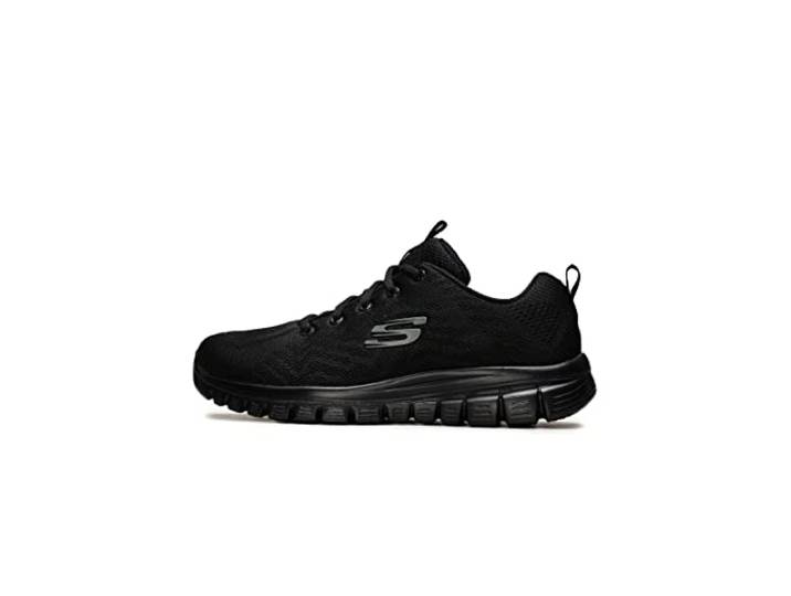 Skechers Graceful Get Connected sneakers voor dames, zwarte mesh-afwerking, 38 EU