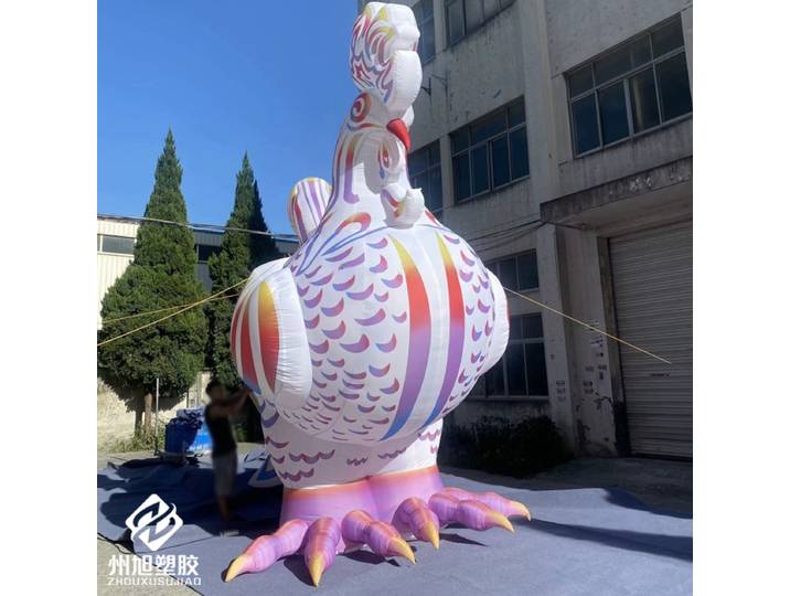 Coq gonflable, modèle d'air coloré en forme de coq, avec souffleur, décoration d'événement du Nouvel An en plein air