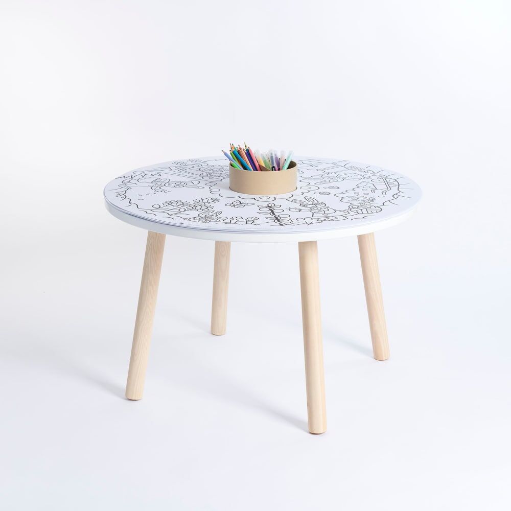 Drawin'table Imagin table® Table évolutive et créative pour enfants - 70cm Beige 70x46x70cm