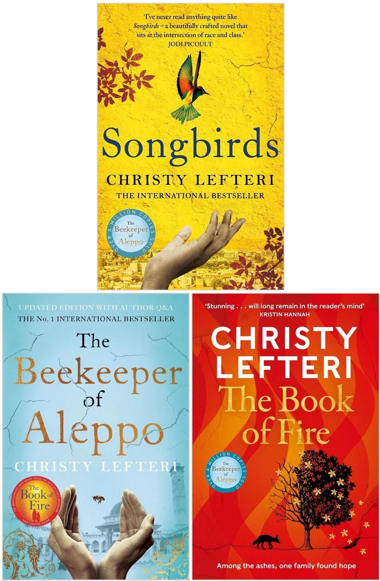 Manilla Press Christy Lefteri 3 Books Collection Set (The Book of Fire, The Beekeeper of Aleppo, Songbirds)