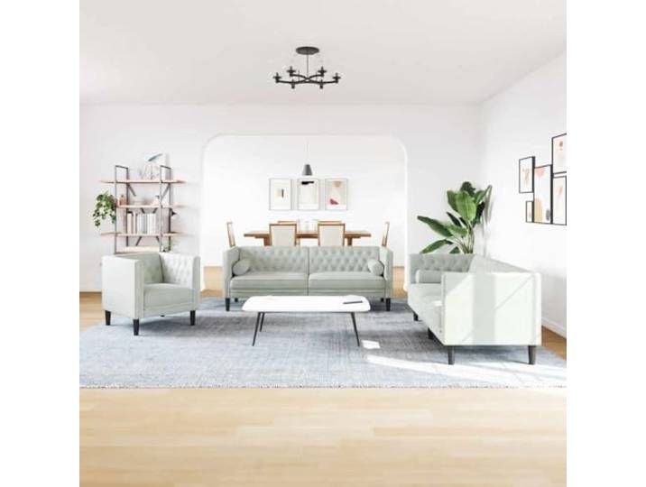 ZQQLVOO Samt Sofa 3 Sitzer Hellgrau Plush Velvet, Schaumstoffkissen, Wohnzimmer, Schlafzimmer, Büro, Langlebig
