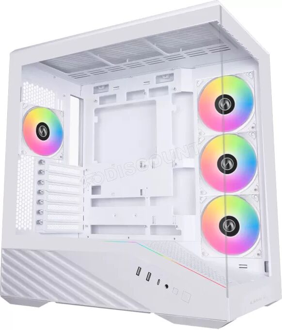 Lian-Li Boitier Moyen Tour E-ATX Lian Li Vector V100 RGB avec panneaux vitrés (Blanc)