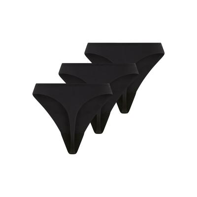 String BOSS "GIFT GIVING 3P THONG", Damen, Gr. S, 3 Stk., schwarz (schwarz 001), Obermaterial: 86% Polyamid, 14% Elasthan, körpernah, Unterhosen String