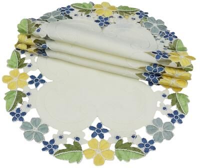 Manor Luxe Fancy Flowers-16Rnd-Doilies-Set of 4 - 1600