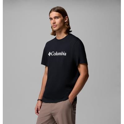 T-Shirt COLUMBIA "CSC Basic Logo Tee", Herren, Gr. M (48), schwarz (schwarz, gem columbia), Jersey, Obermaterial: 100% Baumwolle, normal, Rundhals, Shirts T-Shirt, Kurzarm, mit Rundhalsausschnitt, aus Baumwolle, sportliche Passform