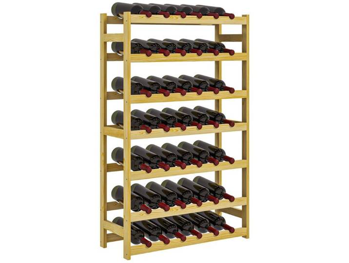 Casier à bouteilles - HOMCOM - porte-bouteille en bois à 7 niveaux pour 42 bouteilles - 63 x 25 x 102cm - naturel