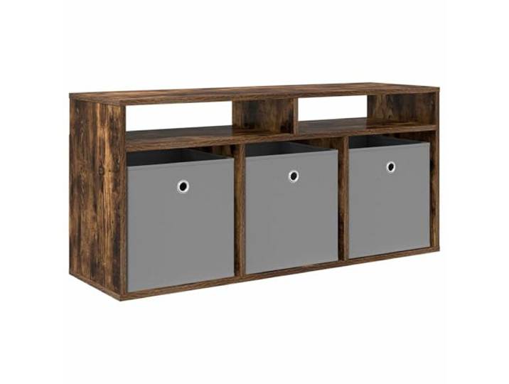 Kaorsrow TV Lowboard Geräucherte Eiche 102x32x48,5 cm Modernes Fernsehmöbel für das Wohnzimmer mit 3 Schubladen und 2 offenen Fächern für Dekoration und Mediengeräte.