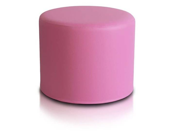 Pouf Tabouret Roller Tabouret rembourré en cuir synthétique Ultra léger Housse amovible Rose E5 Ecopuf