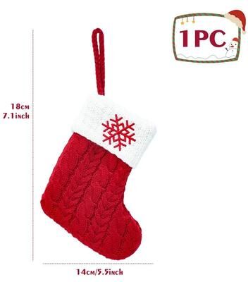 Uplift Treasures Personalized Christmas Knit Stocking With Snowflake Design snowflake