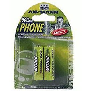 ANSMANN DECT HR6 Nickel-Metall-Hydrid AA Mignon Akku 800 mAh 2er Pack