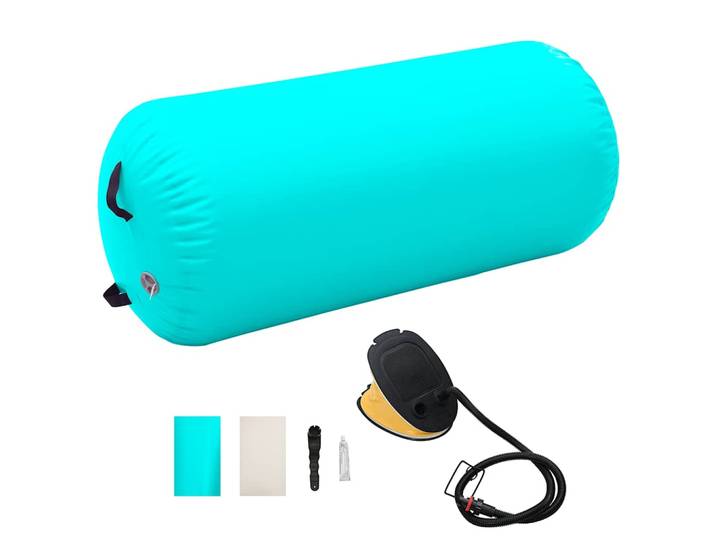 vidaXL Aufblasbare Gymnastik-Rolle mit Pumpe 120x90 cm PVC Grün
