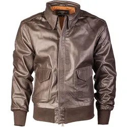 Mil-Tec US Flieger A2, Lederjacke - Braun - S