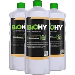 BiOHY Spezial Polsterreiniger (3x1l Flasche) | Ideal für Autositze, Sofas, Matratzen etc. | Ebenfalls für Waschsauger geeignet