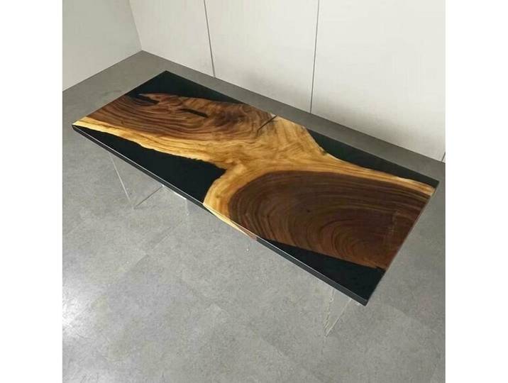 Xlmoebel Esstisch Epoxidharz Esstisch mit Flusstisch-Design aus echtem Holz (1-St., Epoxid Esstisch), Hergestellt in Europa
