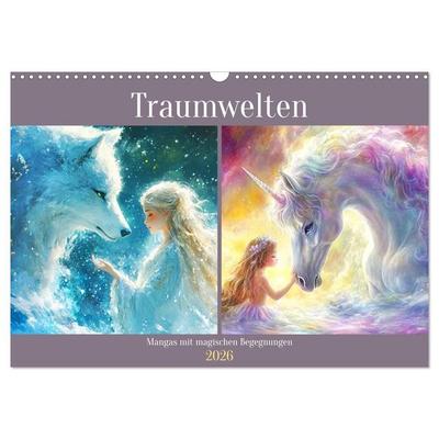 Traumwelten. Mangas mit magischen Begegnungen (Wandkalender 2026 DIN A3 quer), CALVENDO Monatskalender