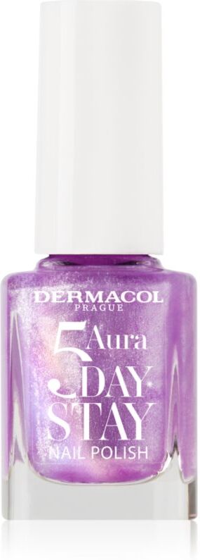 Dermacol 5 Day Stay Aura long-lasting nail polish with pearl shine shade 70 Amethyst 11 ml