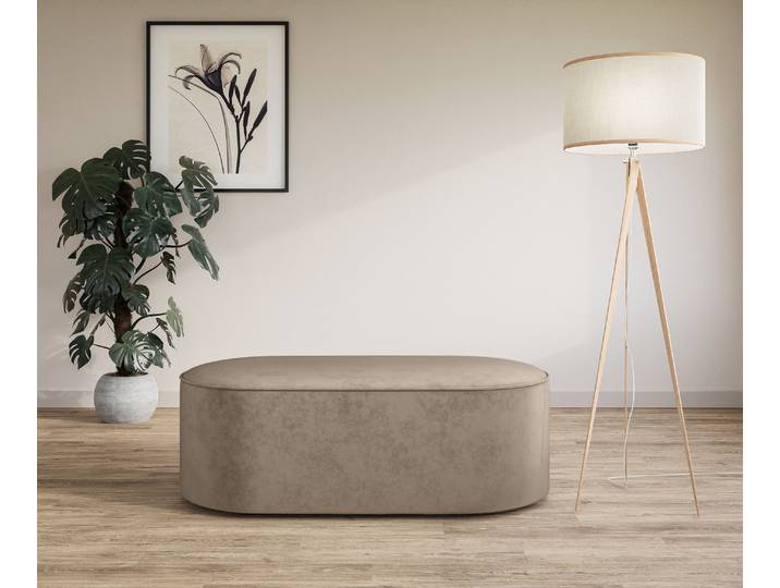 Polsterhocker GOODPRODUCT EIVIND Sitzhocker, Masse: B/T/H: 142/70/48 cm , grau (taupe), B:142cm H:48cm T:70cm, 100% Polyester, Hocker, Polsterhocker, auch in Bouclé und Feincord, mit Wellenunterfederung