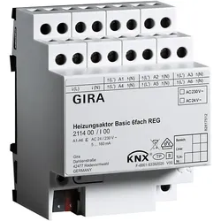 Gira Heizungsaktor 6f basic KNX REG 211400