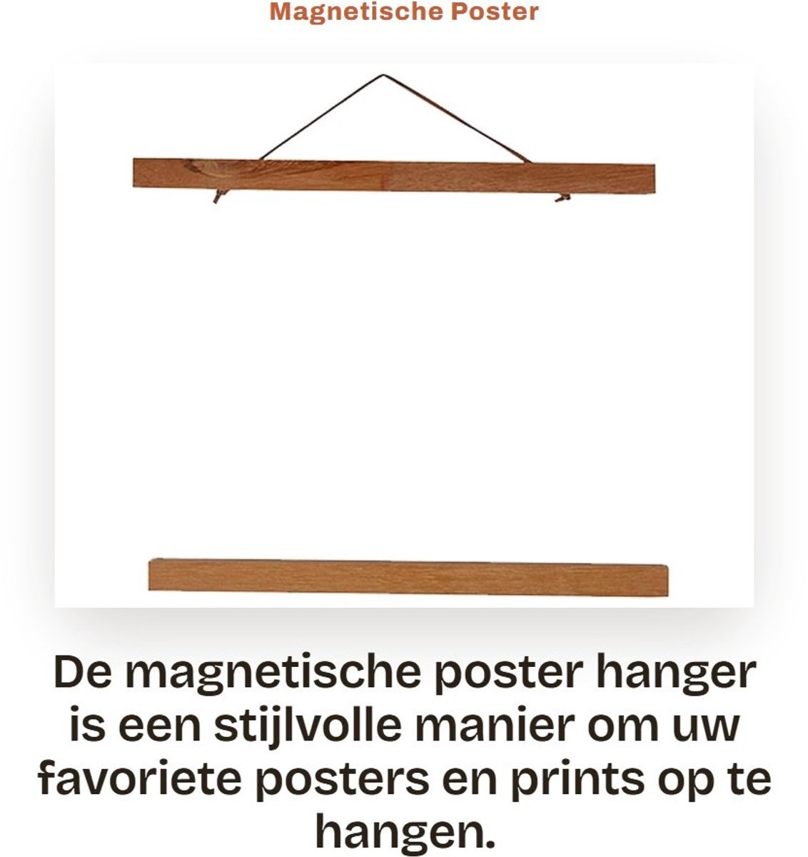 Dailygoods Magnetische Posterhanger van Hout - 30 cm - Bescherming voor Kunstwerk en Fotolijst