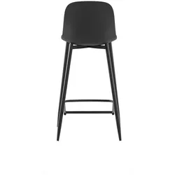 Stones Frida Hocker aus schwarzem Polypropylen mit Metallbeinen, skandinavisches Design, ergonomischer Sitz für Küche und Wohnzimmer - Om/Frida