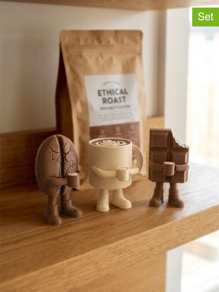 Wallity 3er-Set: Dekofiguren in Creme/ Braun - (H)8 cm - onesize