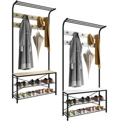 VCM Schuhregal   Maße ca. H. 190 x B. 90 x T. 30 cm   Kleiderständer im Industrie Style Design   Garderobe - Taliro