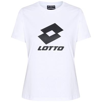 T-Shirt LOTTO, Damen, Gr. L (40), weiß (hellweiß), 100% Cotton, unifarben, Rundhals, gerader Abschluss, Shirts T-Shirt, - mit angesagtem Crewneck