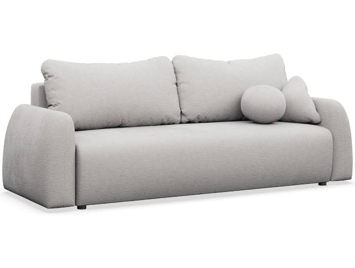 Selsey Nubelle – Sofa 3-Sitzer mit Schlaffunktion & Stauraum, Chenille, hellgrau