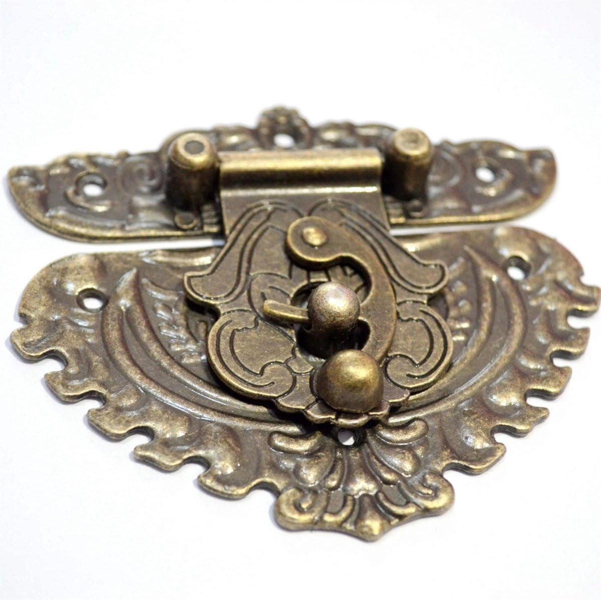 Vintage Decoratieve Haspel met Tuimelsluiting - 4 Stuks voor Kisten & Meubels
