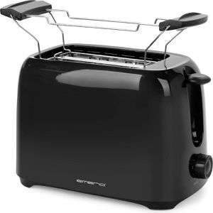 Emerio Toaster TO-128676.3, mit 6 Röststufen, schwarz, 700W, Kunststoff, mit Brötchenaufsatz, für 2 Scheiben